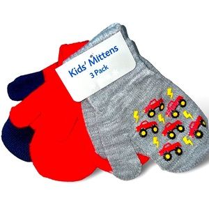 Fire trucks Gloves Kids Winter Gear Snow Hand Warmers Poppy 3  Pack new